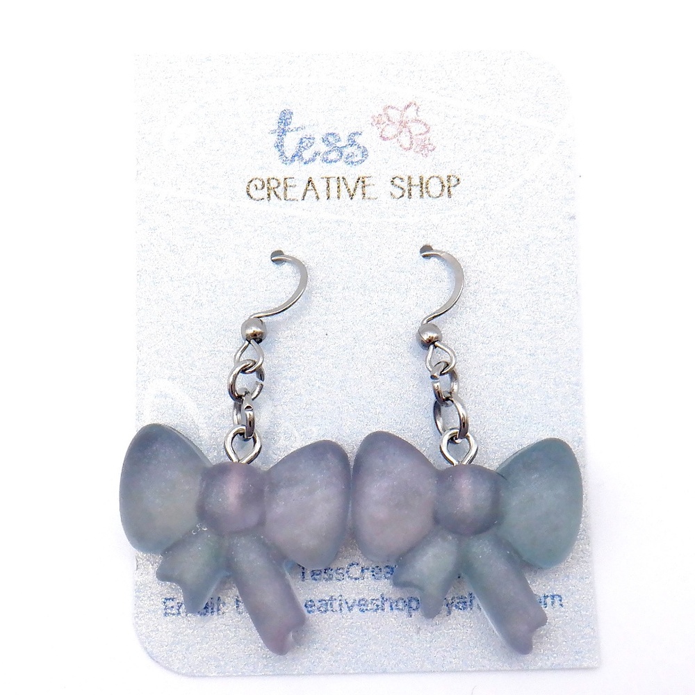 Handmade Resin Bow Earrings NEW